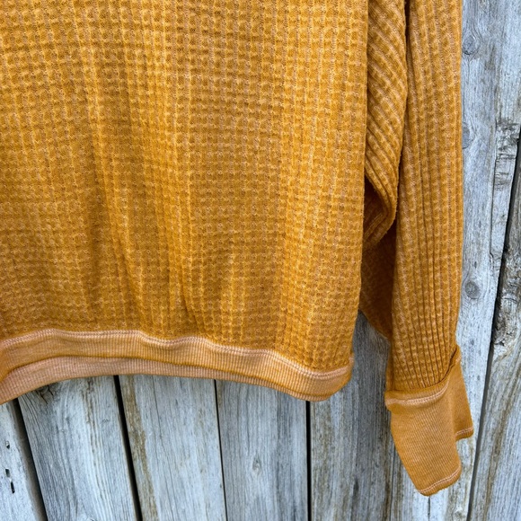 Free People We The Free South Side Thermal Top Mustard Yellow S - Picture 8 of 15